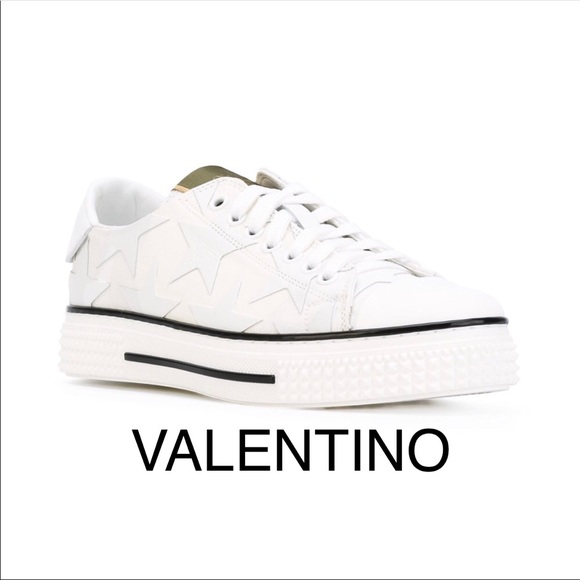 valentino white studded sneakers